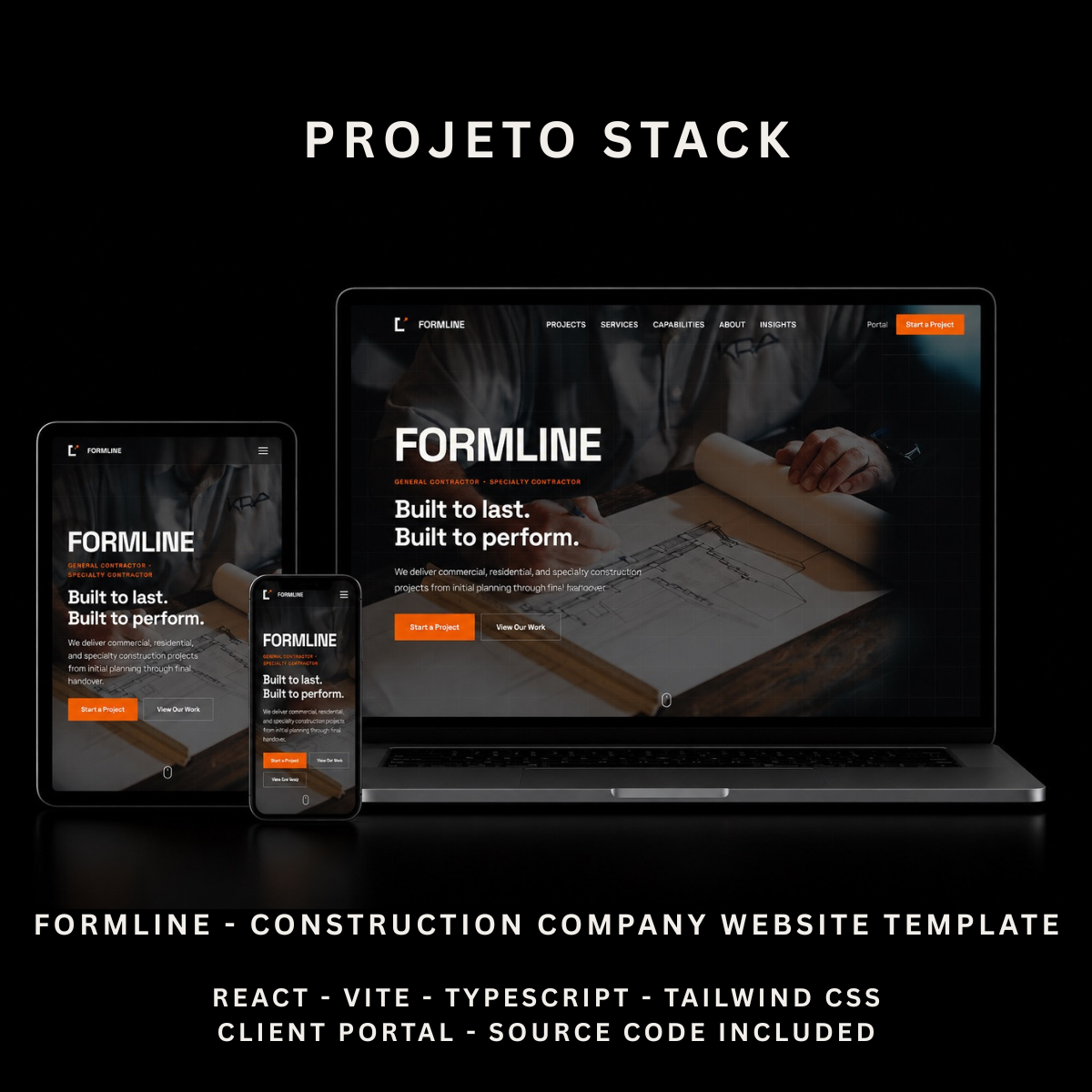 FORMLINE - Construction Company & Client Portal Website Template