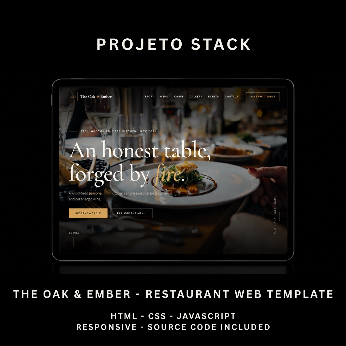 The Oak & Ember - Fine Dining Restaurant HTML Website Template