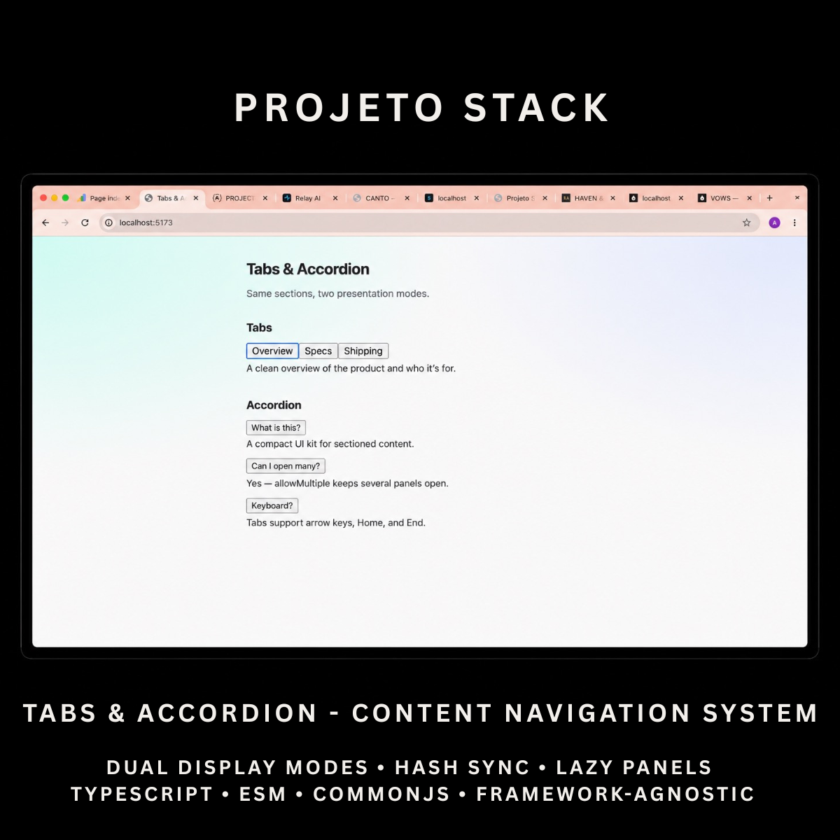 Tabs & Accordion - Premium JavaScript Content Navigation Components