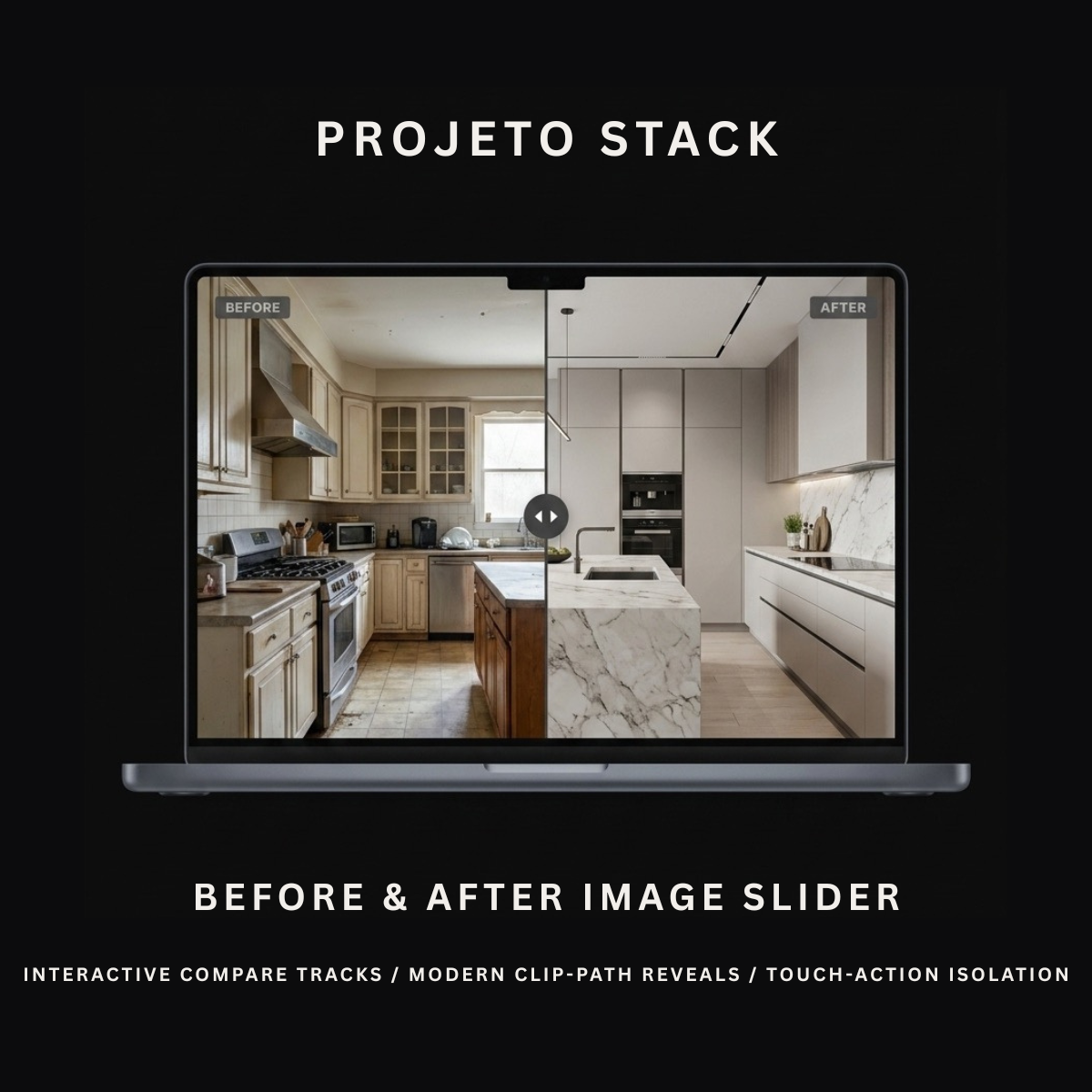 Interactive Before & After Image Comparison Slider HTML Widget