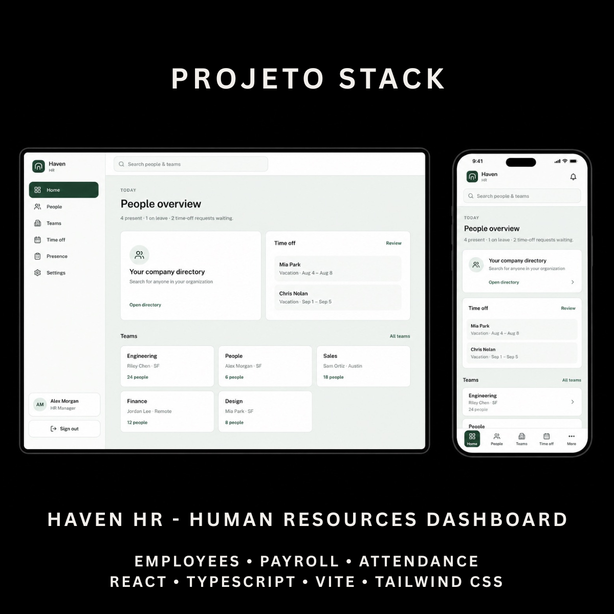 Haven HR - Human Resources Management Dashboard Template