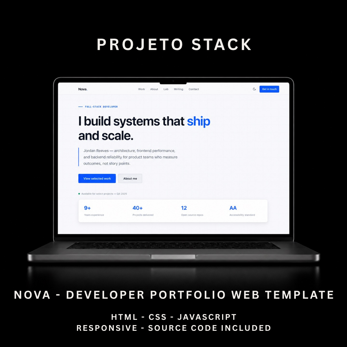 Nova - Developer Portfolio HTML Website Template