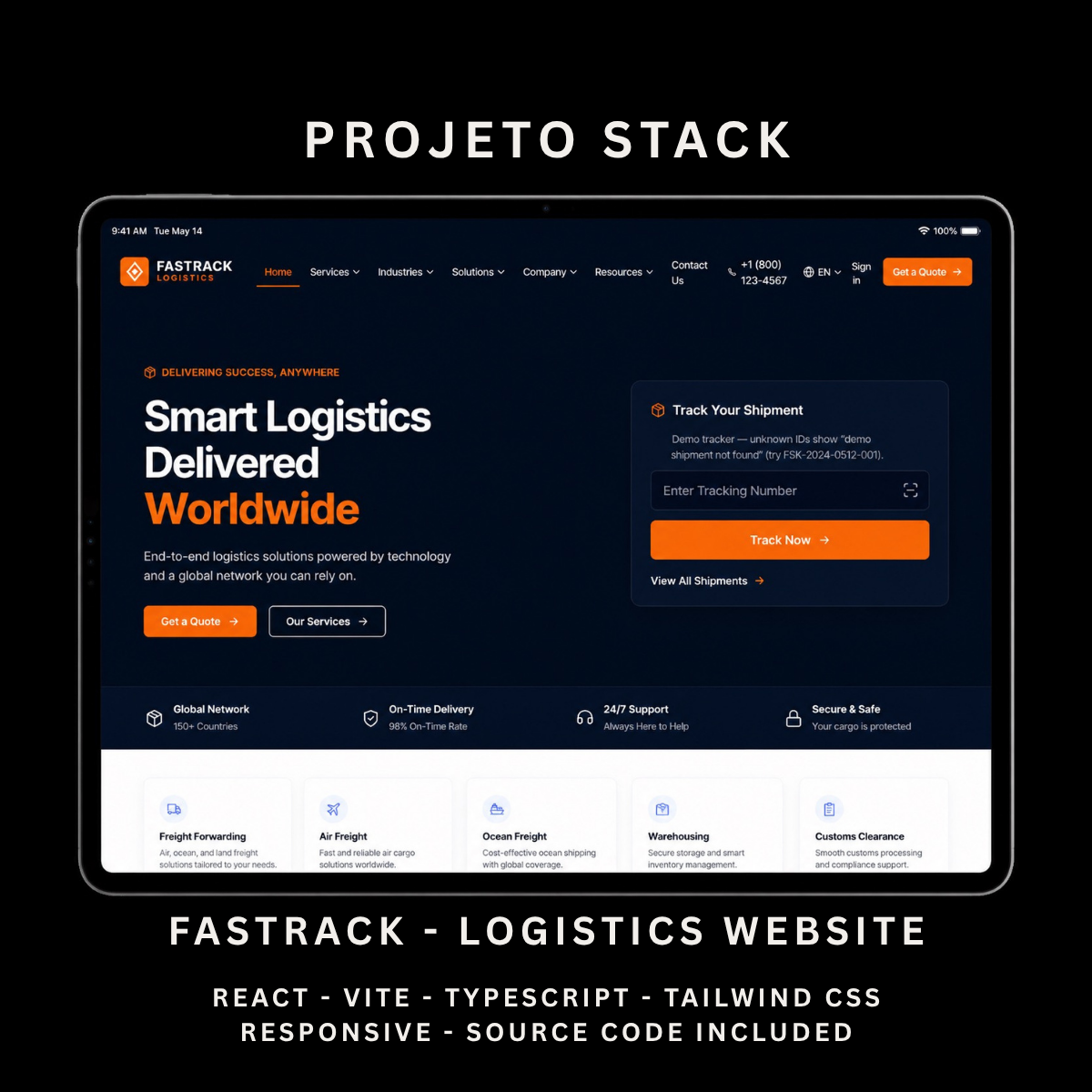 Fastrack - Logistics & Shipment Management React Website Template