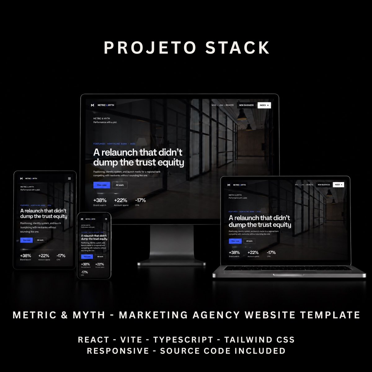 METRIC & MYTH - Marketing Agency & Client War Room Website Template