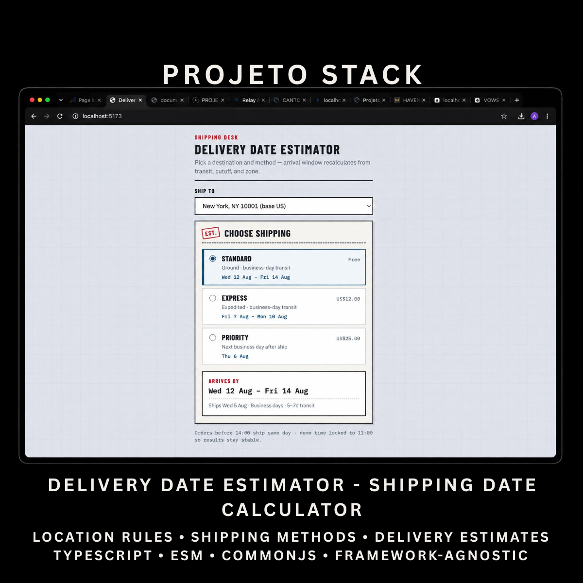Delivery Date Estimator - Premium JavaScript Shipping Date Calculator