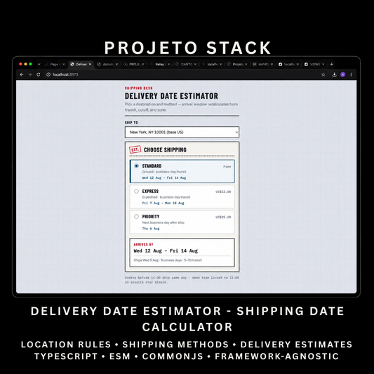 Delivery Date Estimator - Premium JavaScript Shipping Date Calculator