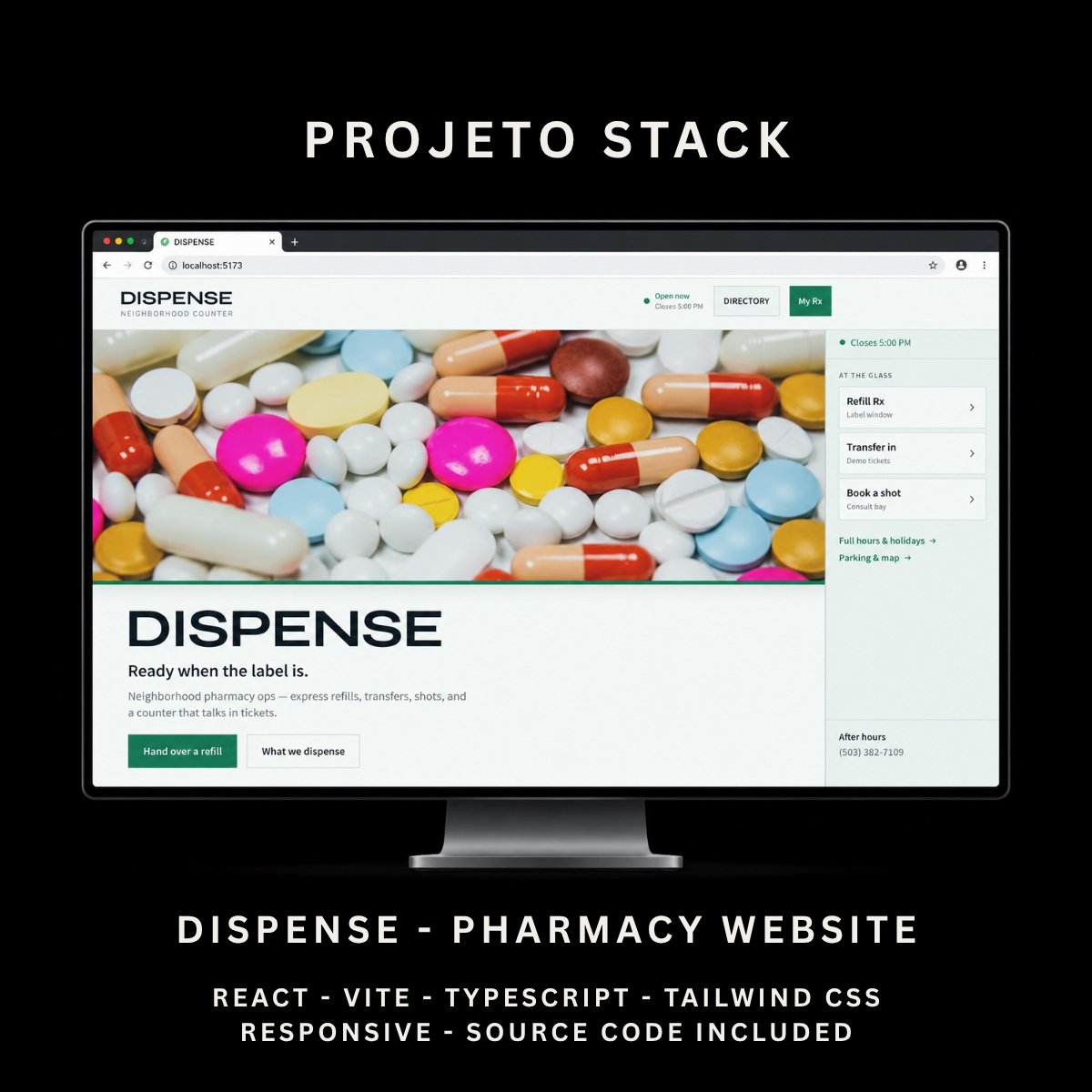 DISPENSE - Pharmacy & Prescription Services Website Template