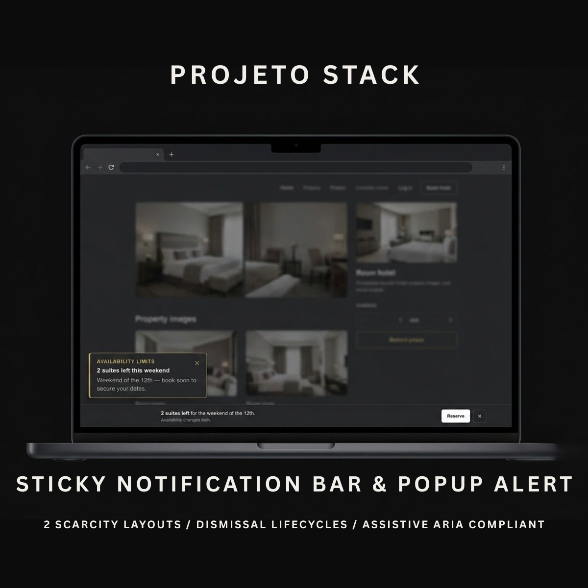 Availability Alert HTML Widget Pack - Sticky Notification Bar & Popup Alert Components