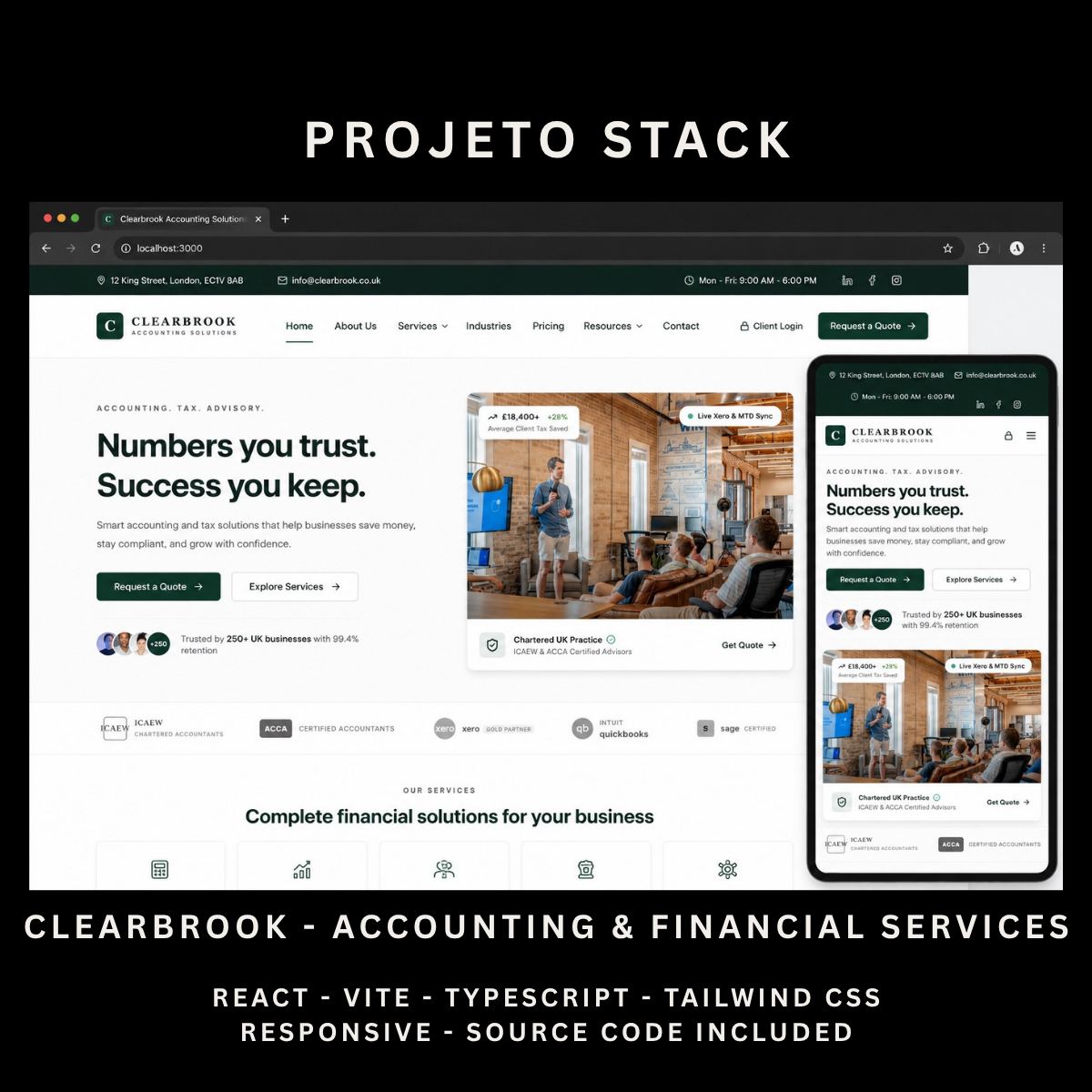 Clearbrook - Accounting & Tax Firm React Website Template