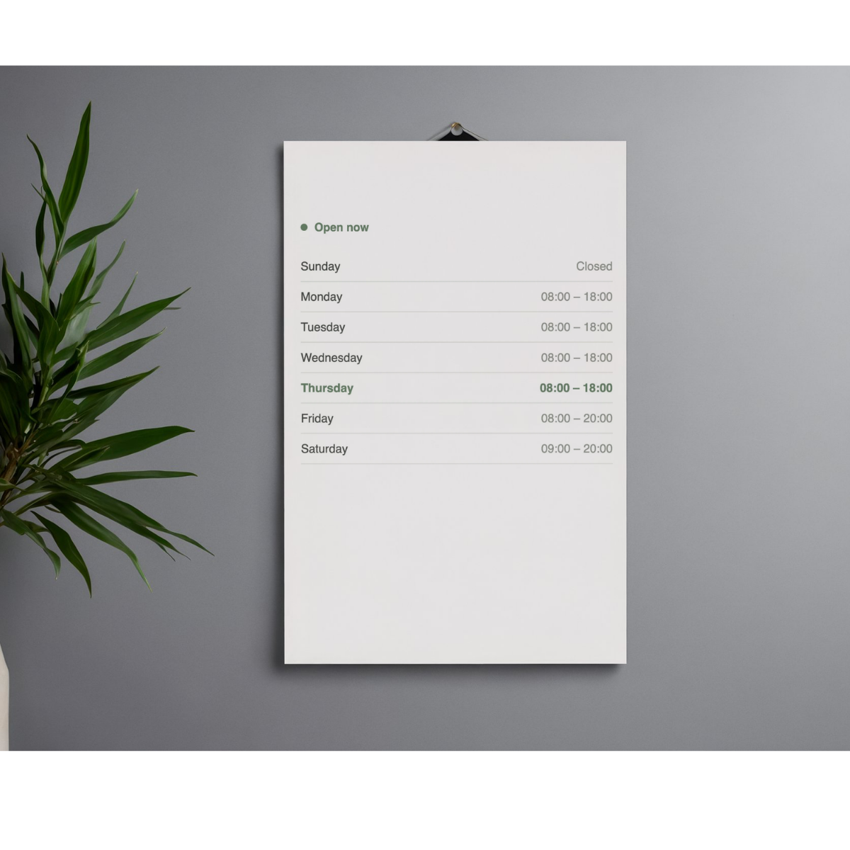 The Business Hours Status Matrix - Live Indicator Table