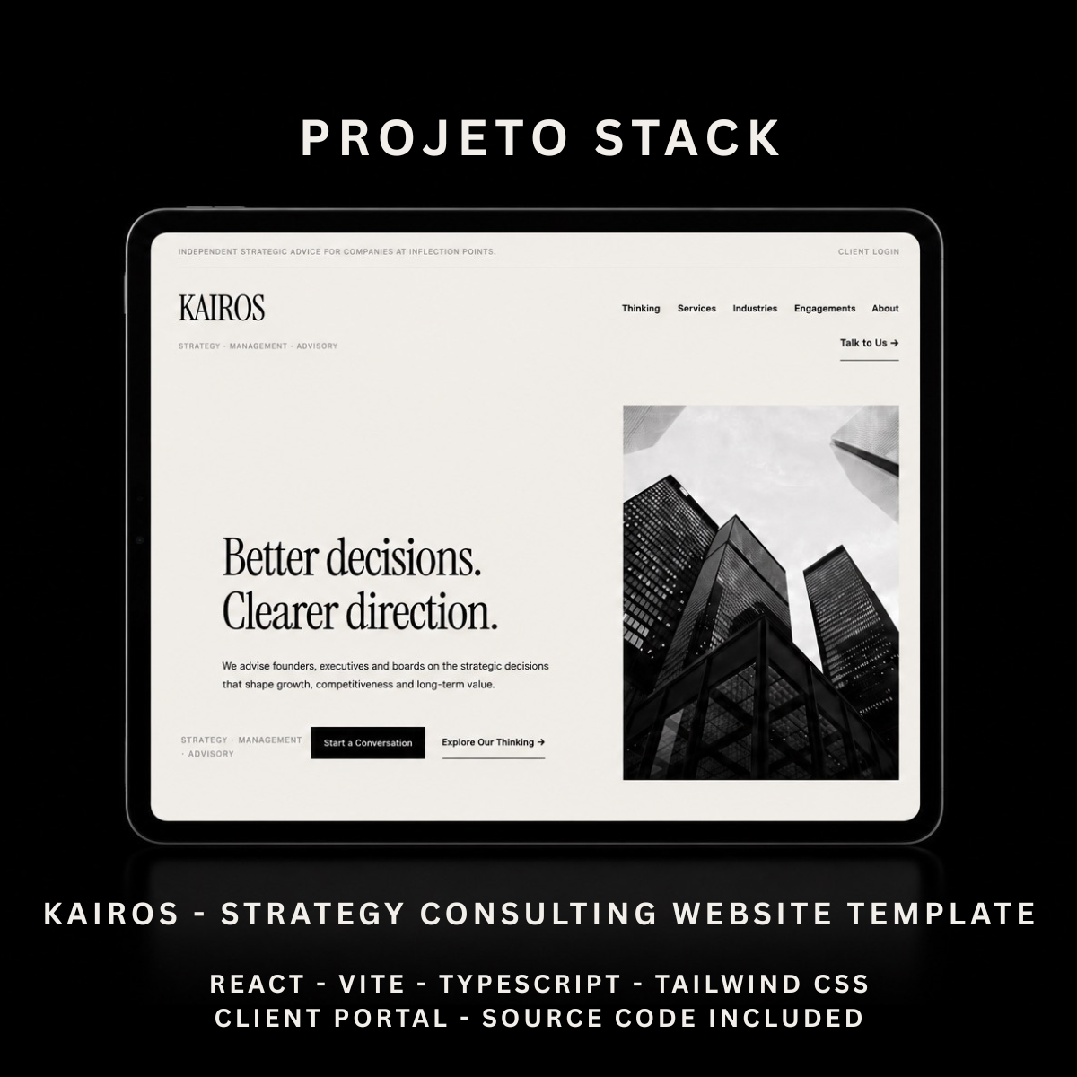 KAIROS - Strategy Consulting & Client Portal Website Template