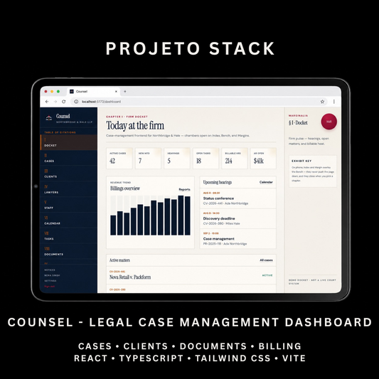 Counsel - Legal Case Management Admin Dashboard Template