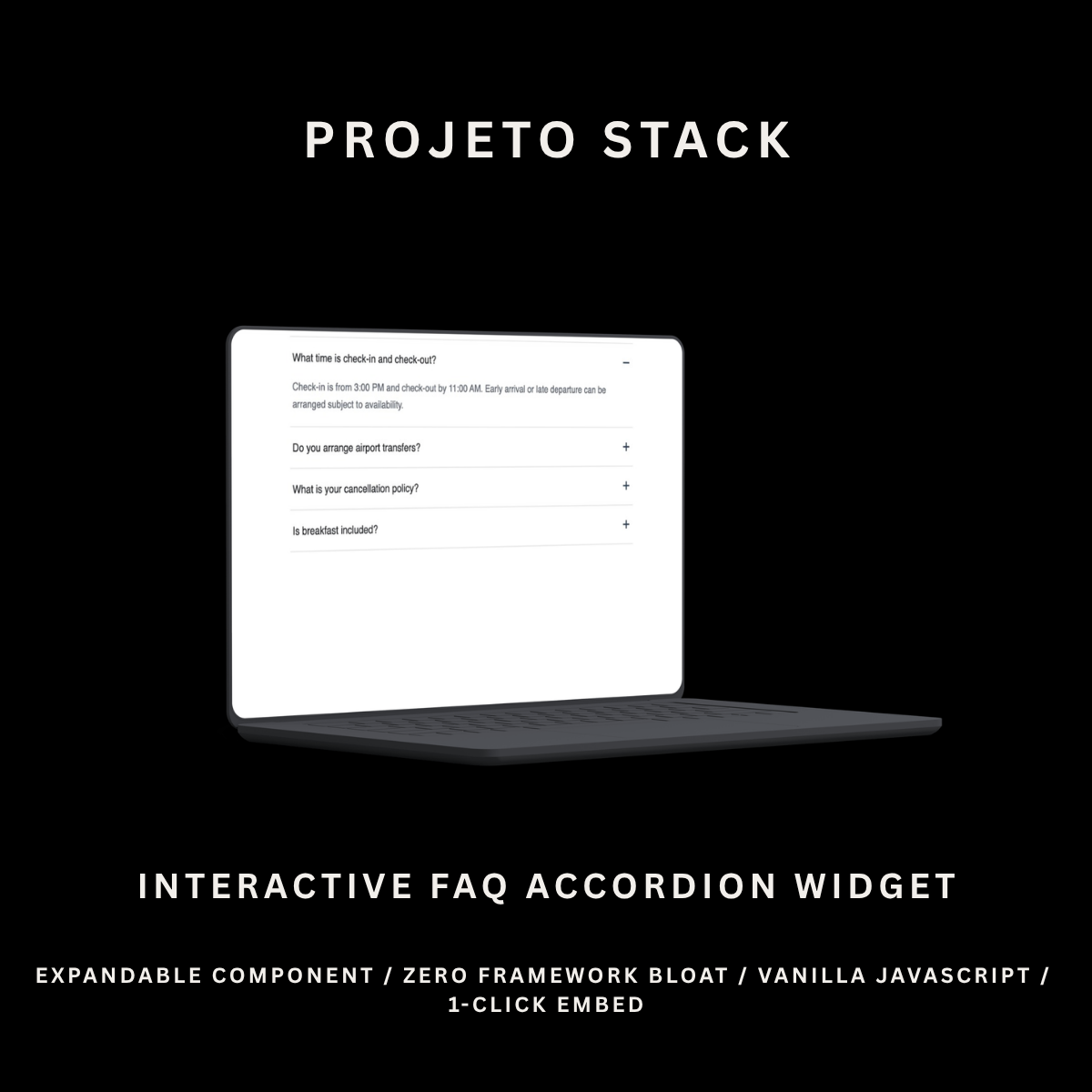 Interactive FAQ Accordion HTML Widget - Responsive Expandable FAQ Component